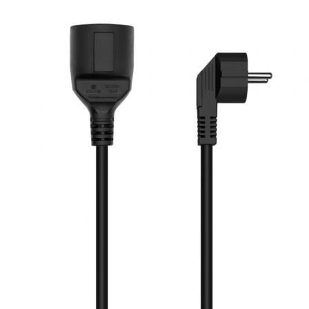 Cable Alargador de Alimentación Aisens A132-0600/ CEE7 Macho - CEE7 Hembra/ Hasta 3520W/ 2m/ Negro