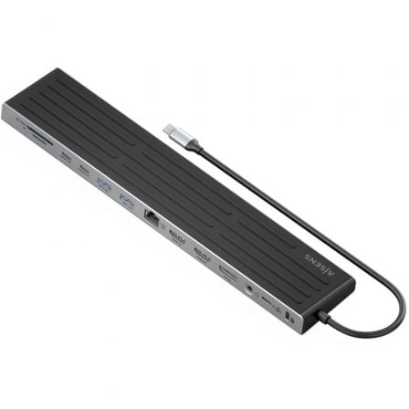 Docking USB Tipo-C Aisens ASUC-13P042-GR/ 2xUSB Tipo-C/ 1xUSB Tipo-C PD/ 2xUSB/ 2xHDMI/ 1xDisplayPort/ 1xLector de Tarje
