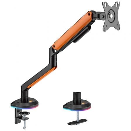 Soporte de Mesa Gaming con Contrapeso para Monitor y TV Aisens DT32TSR-249/ Giratorio/ Inclinable/ hasta 9kg/ con Ilumin
