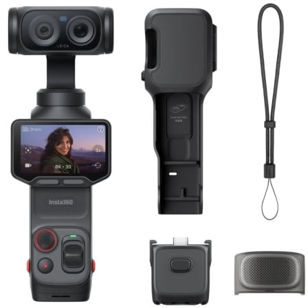Cámara Digital Deportiva Insta360 Luna Pro/ 8K/ Ángulo de visión 360º/ Negra