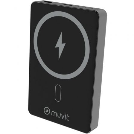Powerbank 10000mAh Muvit For Change MCCHP0010/ 20W/ Wireless/ Negra/ Incluye Cable USB Tipo-C