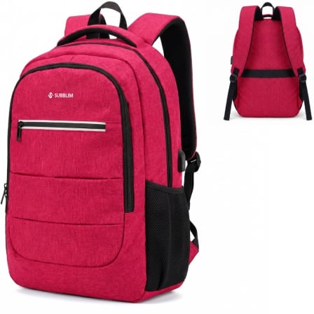 Mochila Subblim City Plus 26L Backpack para Portátiles hasta 15.6"/ Puerto USB/ Repelente al agua/ Reflectante/ Cinta pa