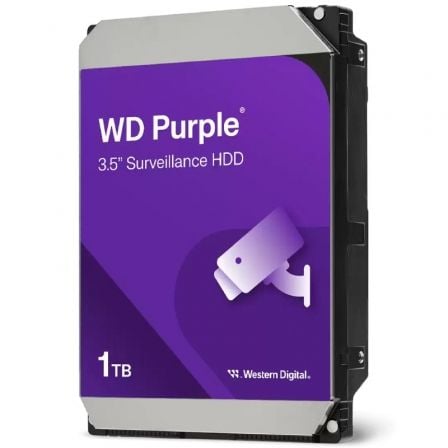 Disco Duro Western Digital WD Purple Surveillance 1TB/ 3.5"/ SATA III/ 64MB